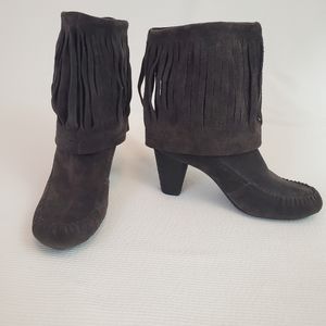 Born Banbury Fringe Suede Moccasin Western Boots